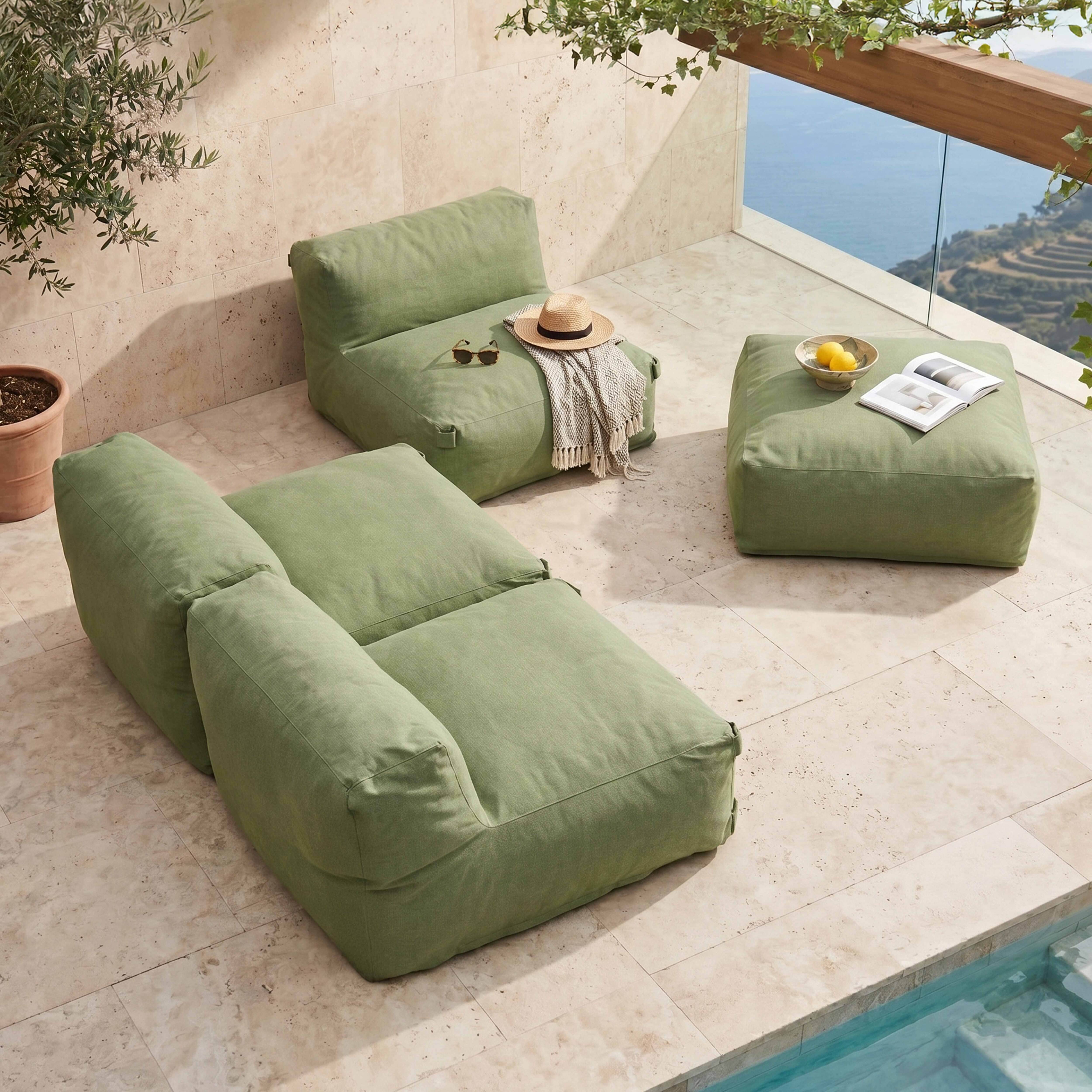 Oviala - Canapé de jardin modulable 4 places vert cactus Mixi - Oviala - Imagen 3