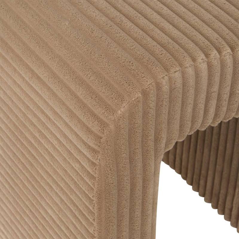 Atmosphera - Pouf velours côtelé Sevi beige Atmosphera - Image 3