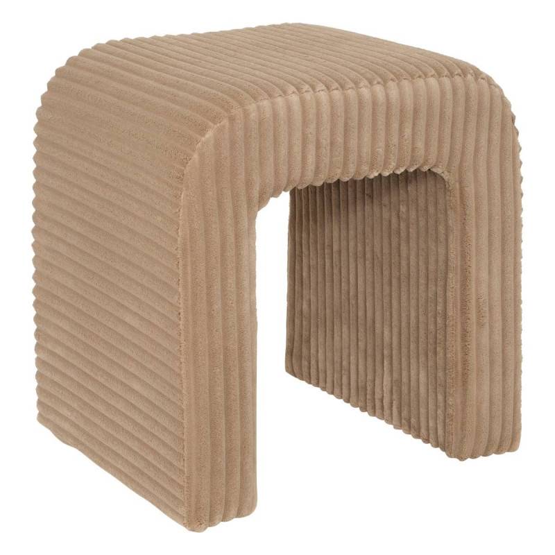 Atmosphera - Pouf velours côtelé Sevi beige Atmosphera - Image 1