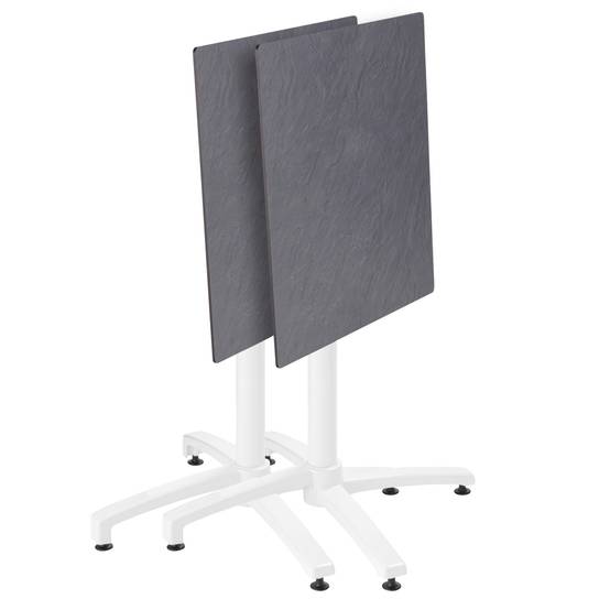 Oviala - Ensemble table 60 cm ardoise et 4 chaises en métal blanc - Oviala - Imagen 3