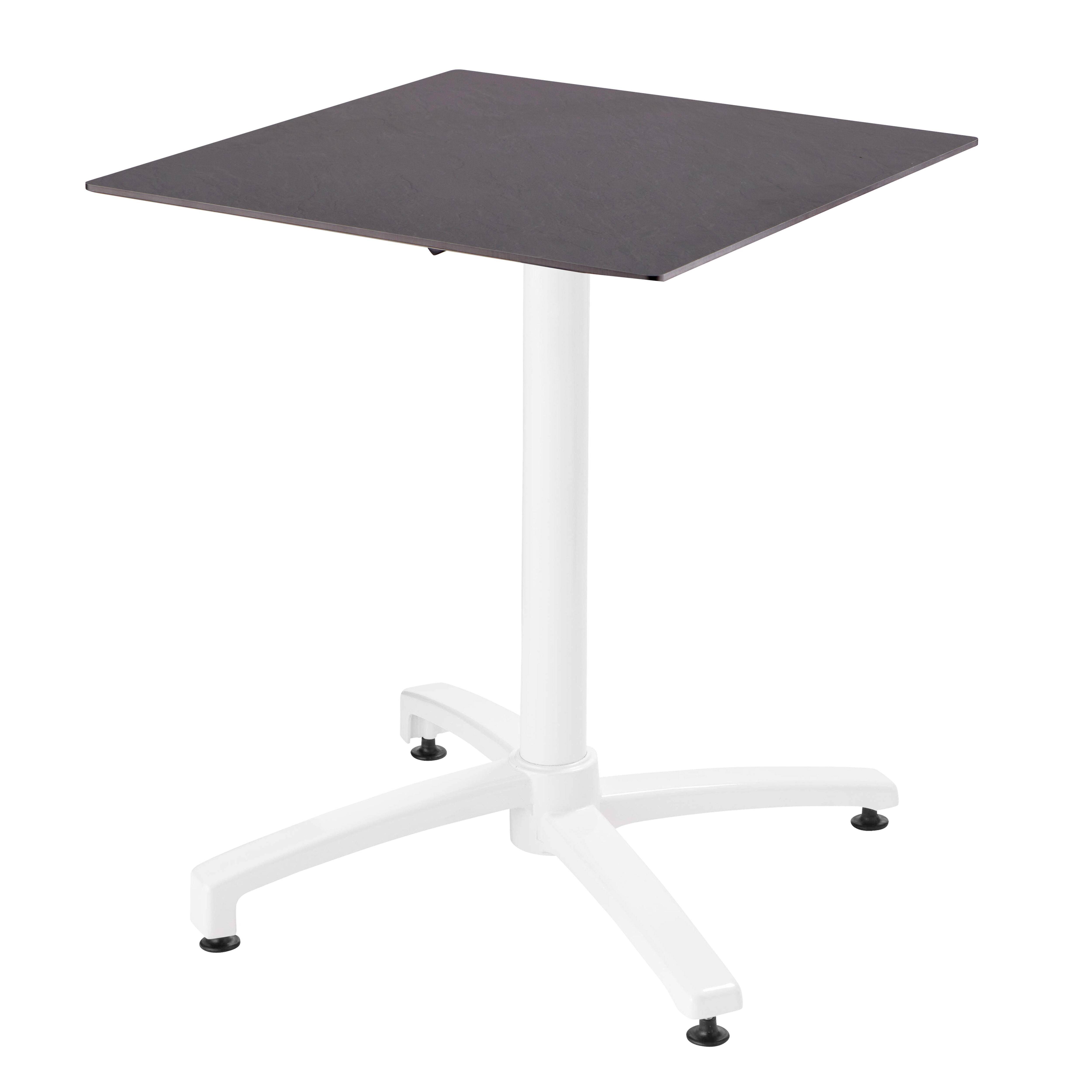 Oviala - Ensemble table 60 cm ardoise et 4 chaises en métal blanc - Oviala - Imagen 2