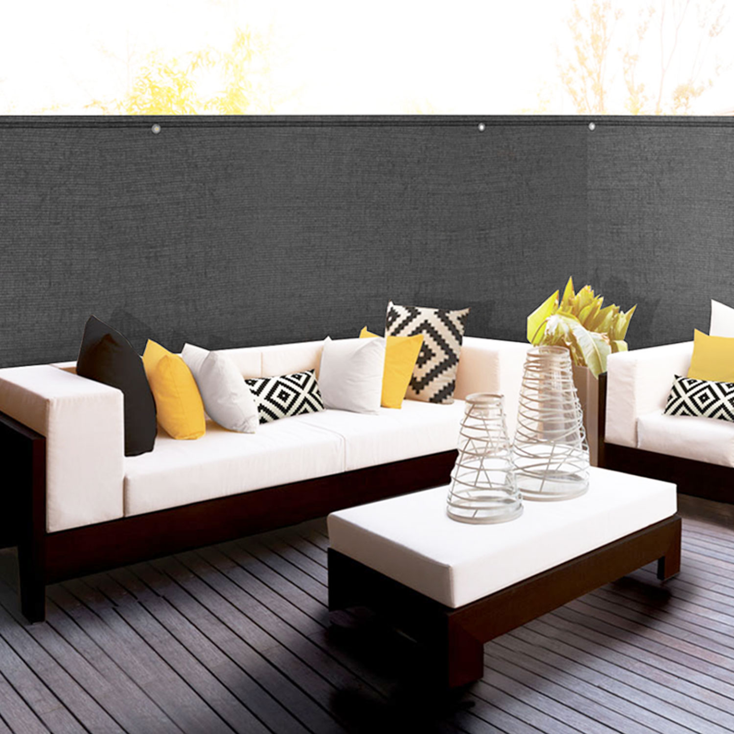 Brise vue ultra résistant 1,5 x 10 M gris 400 gr/m² haut de gamme - Image 7