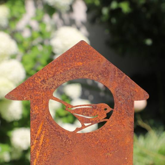 Set3 jardinières extérieures jardin bois métal marron 20-25-30cm Chemin de campagne - Imagen 4