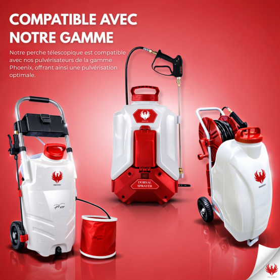 PHOENIX Perche télescopique 5,4M compatible Pro Sprayer(EVO)/ Dorsal Sprayer(EVO)/Gladiator - Image 4