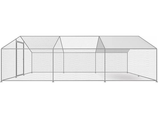 Enclos à Poules 18 M² Parc Grillagé 6 X 3 X 2 M Acier Galvanisé -habitat Et Jardin - Image 4