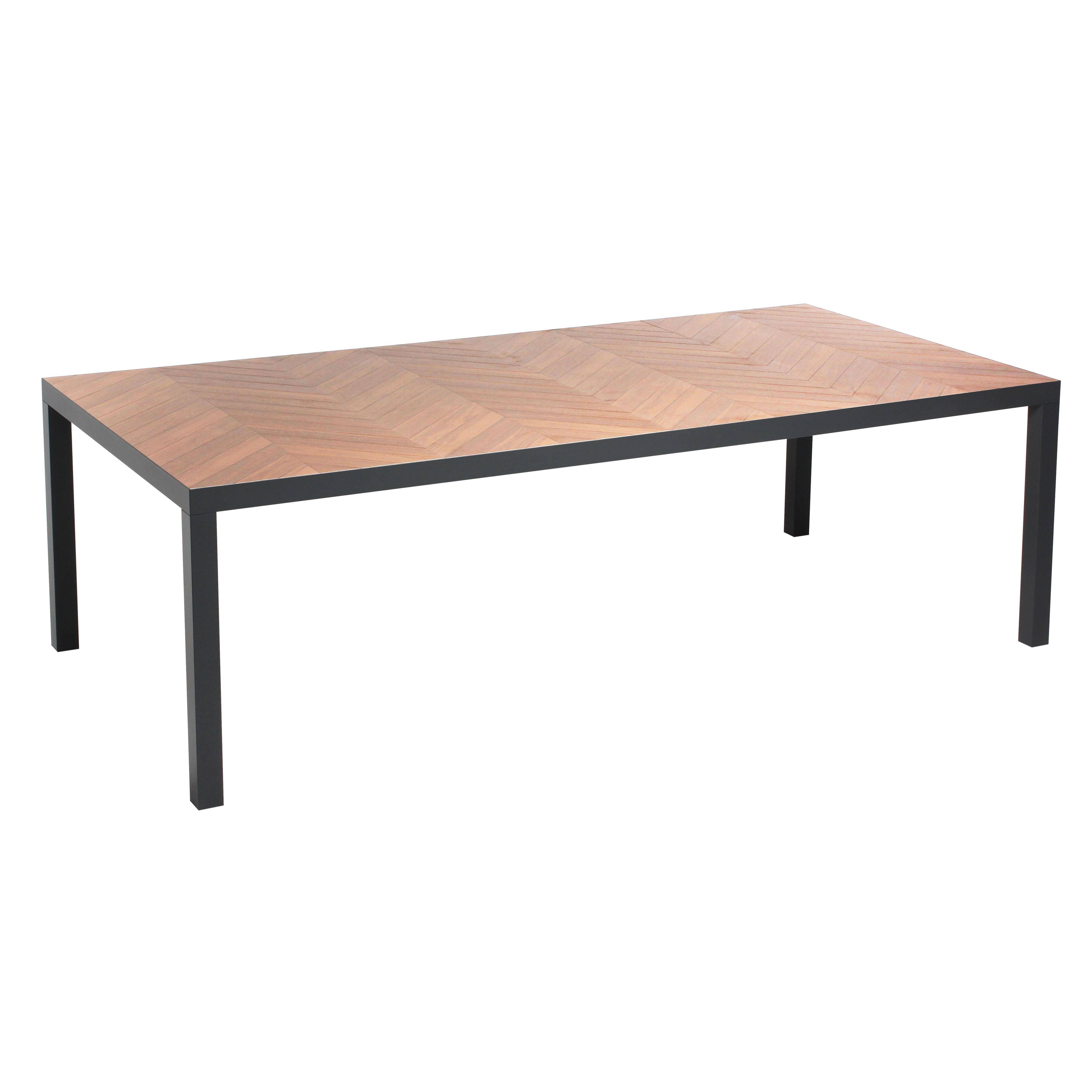 Oviala - Table de jardin aluminium et céramique effet bois 10 places 241 cm Tivoli - Oviala - Imagen 1