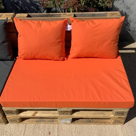 Home Maison - Ensemble de coussins palette en tissus téflon supérieur - HOME MAISON - Polyester - Orange - Image 1
