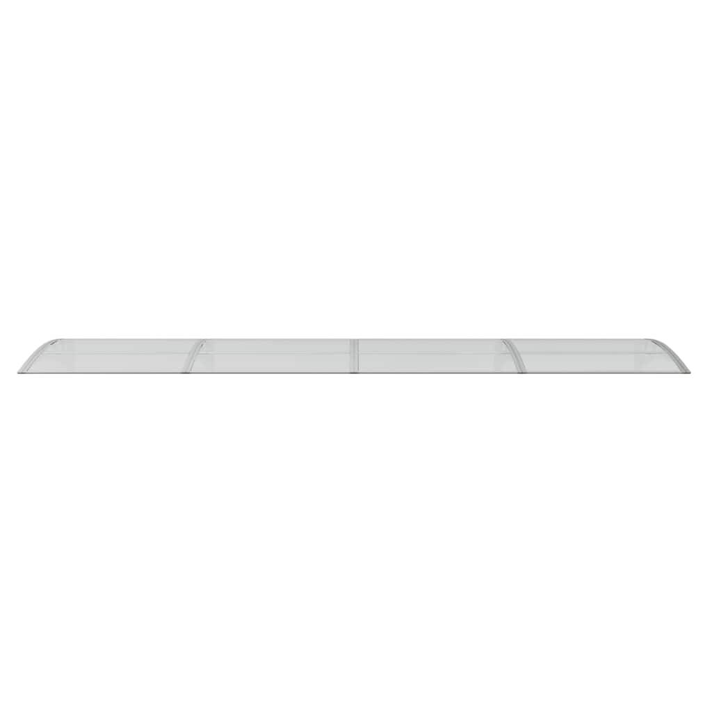 Store banne | Auvent de porte Gris et transparent 400x75 cm Polycarbonate Maison Chic - Image 4