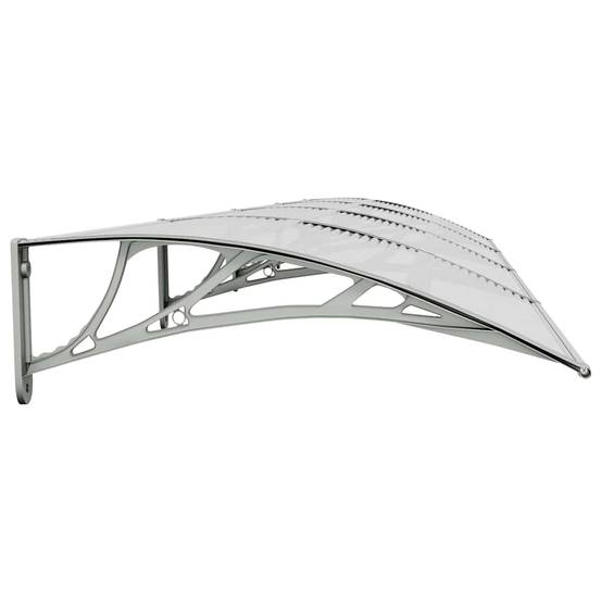 Store banne | Auvent de porte Gris et transparent 400x75 cm Polycarbonate Maison Chic - Image 5
