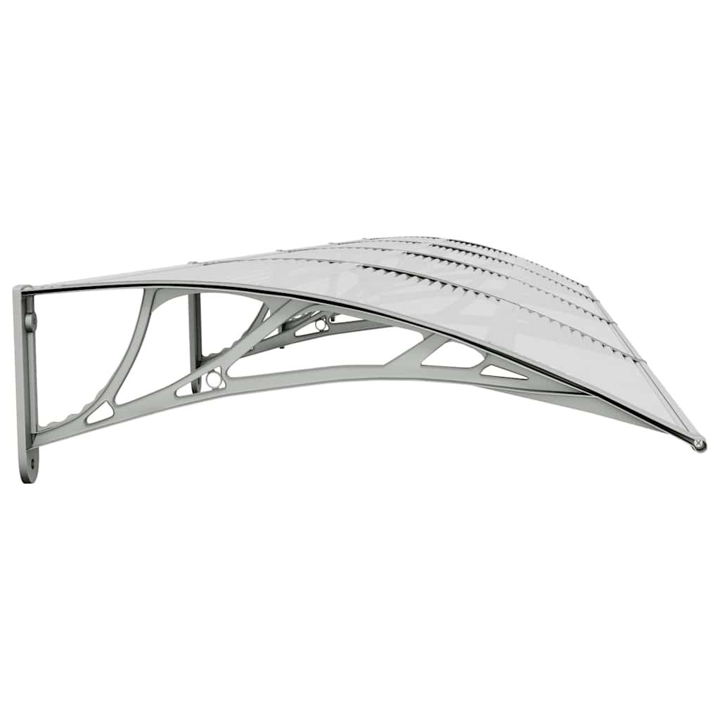 Store banne | Auvent de porte Gris et transparent 400x75 cm Polycarbonate Maison Chic - Image 5