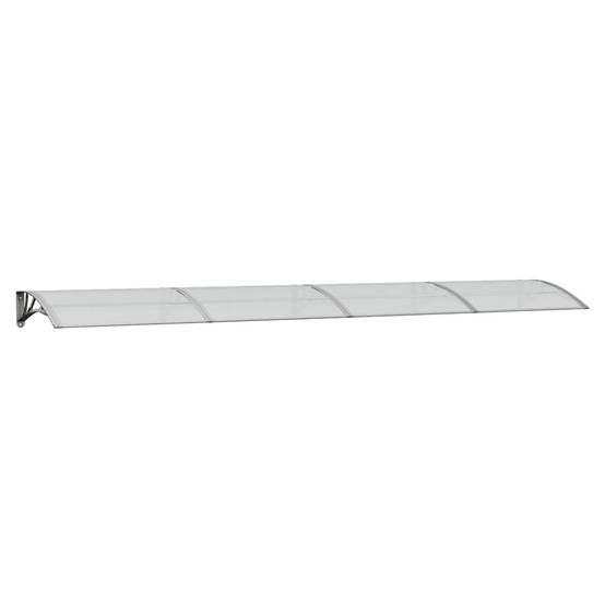 Store banne | Auvent de porte Gris et transparent 400x75 cm Polycarbonate Maison Chic - Image 1