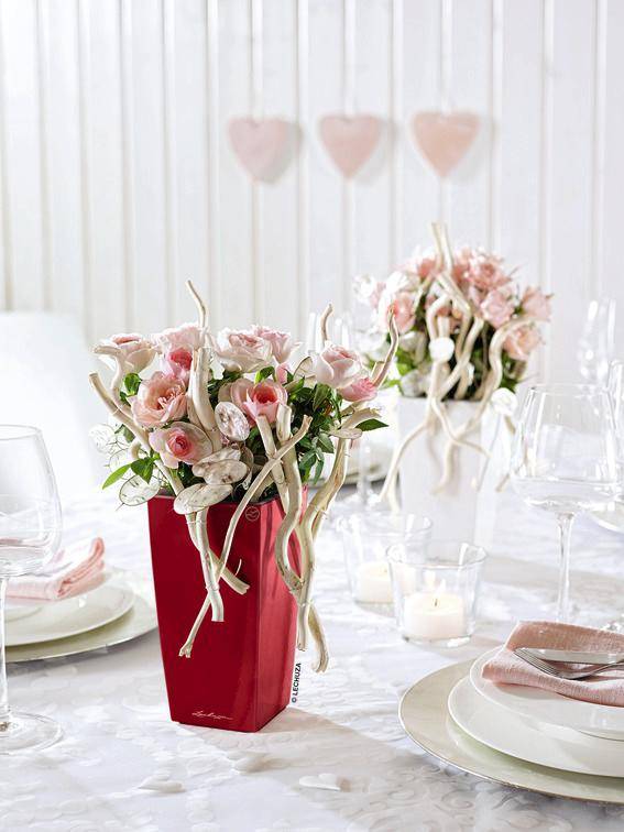 Lechuza - Pot de table Mini-Cubi - kit complet, rouge scarlet brillant 18 cm Lechuza - Imagen 3