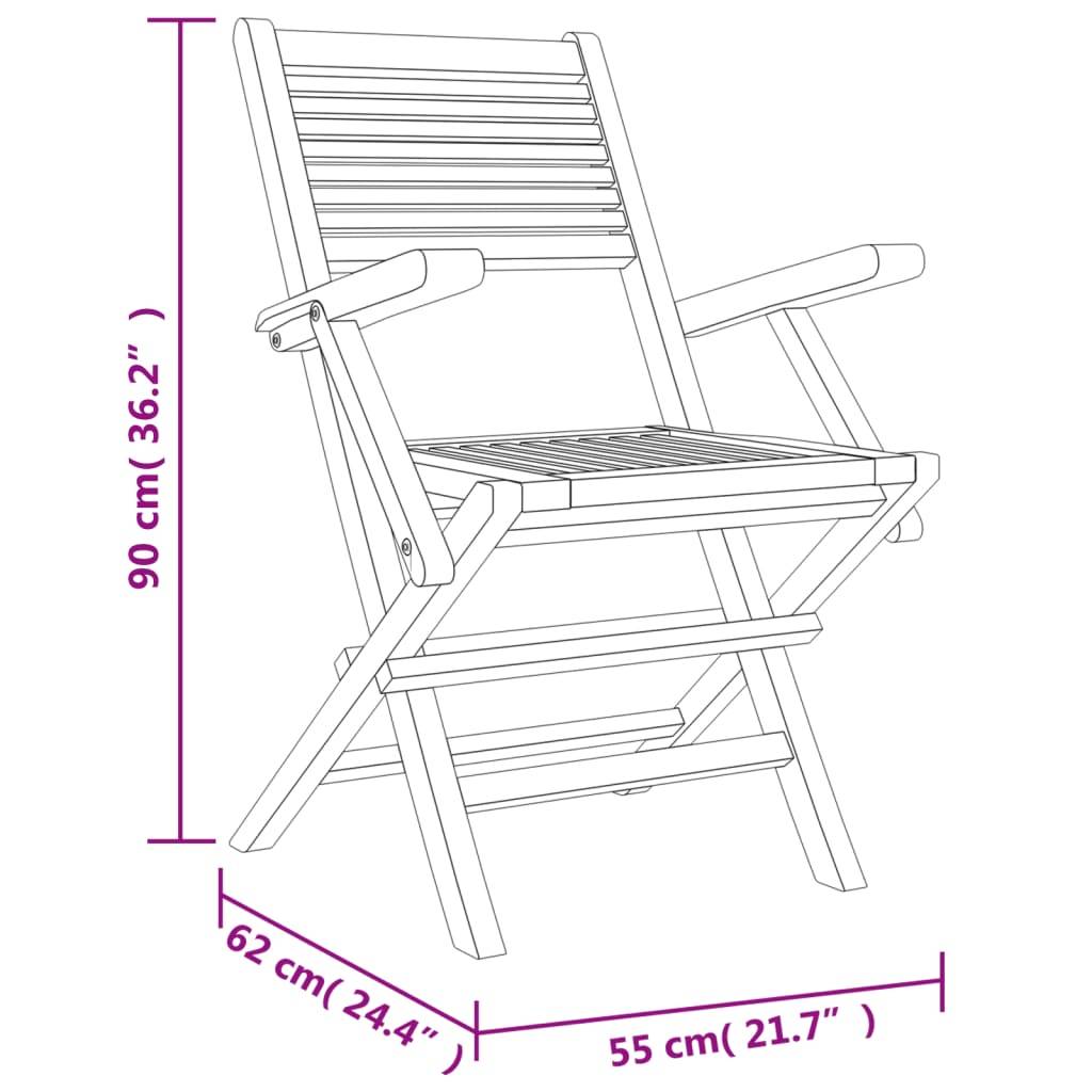 Maison Chic - Ensemble de 5 pcs table de jardin avec chaises - mobilier de jardin Bois de teck massif-JU2648 - Image 8