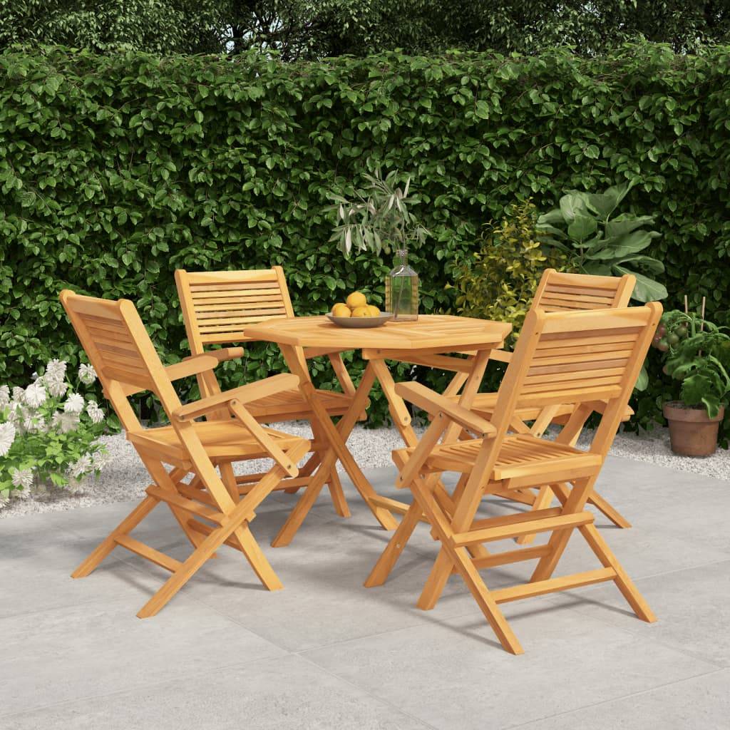 Maison Chic - Ensemble de 5 pcs table de jardin avec chaises - mobilier de jardin Bois de teck massif-JU2648 - Image 2