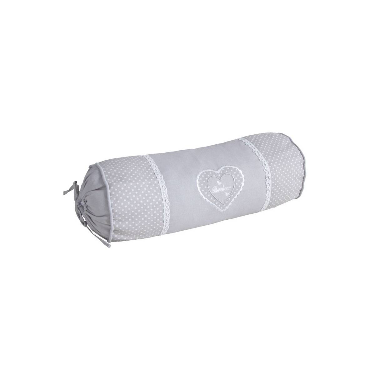 Aubry Gaspard - Coussin boudin gris en coton et lin
