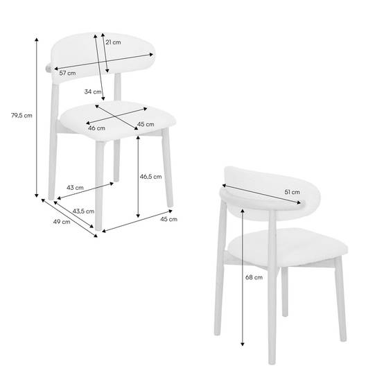 sweeek - Lot de 2 chaises bois d'hévéa noyer et tissu chenille kaki - Paola | sweeek - Image 4