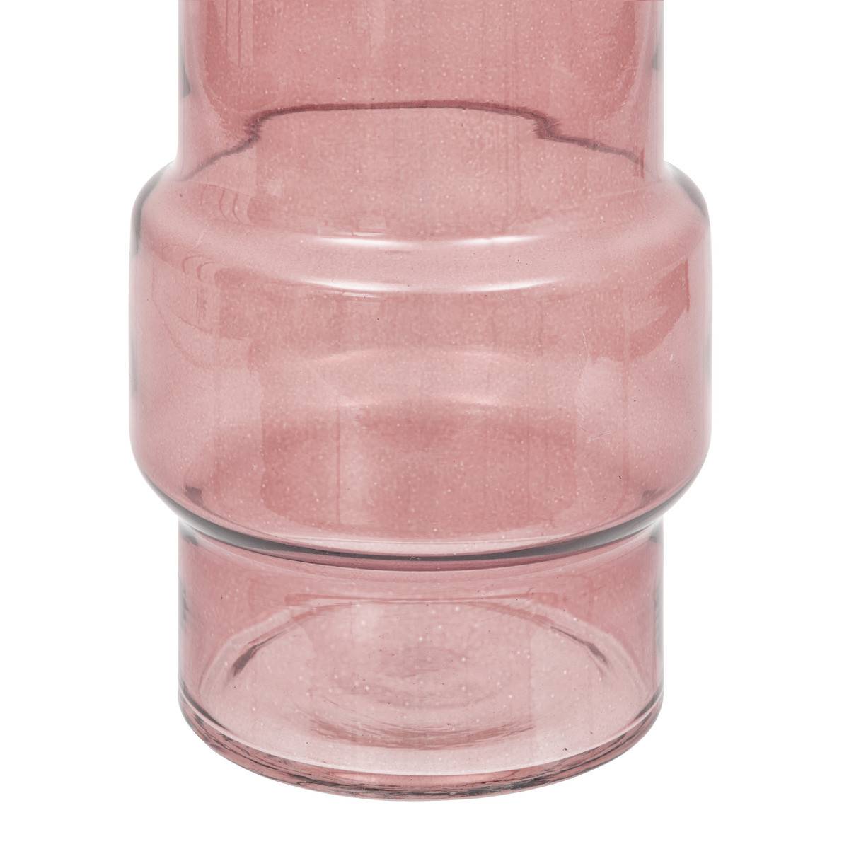 Vase en verre modelé Rose poudré H 25 cm - Imagen 2