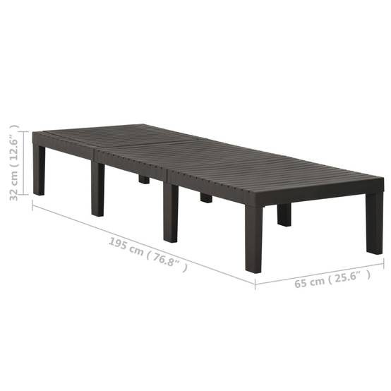 Bain de soleil - Transat - Chaise longue plastique anthracite - MEUBLE PRO - Image 8