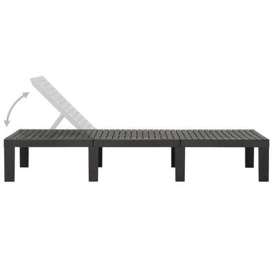 Bain de soleil - Transat - Chaise longue plastique anthracite - MEUBLE PRO - Image 4