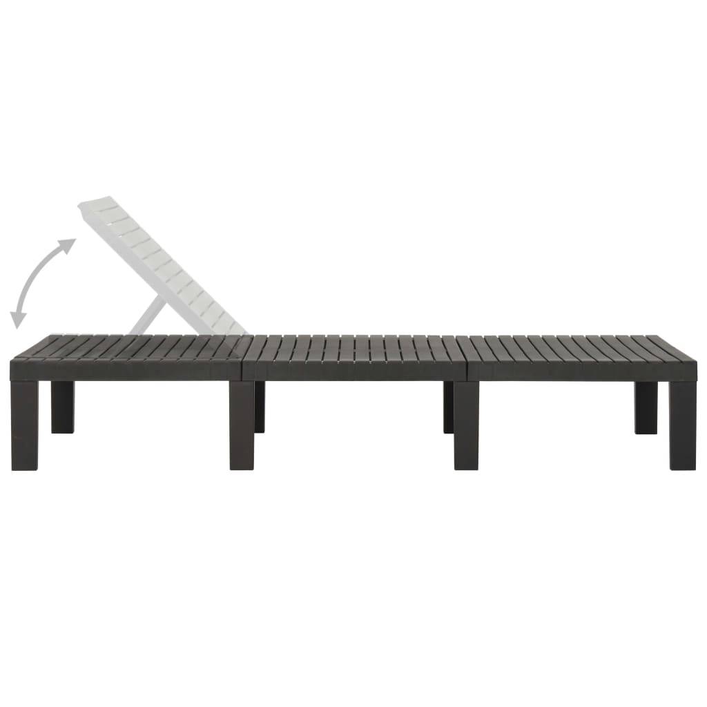 Bain de soleil - Transat - Chaise longue plastique anthracite - MEUBLE PRO - Image 4