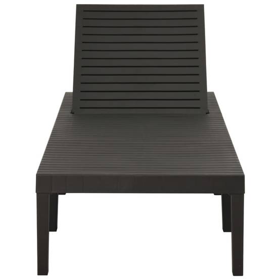 Bain de soleil - Transat - Chaise longue plastique anthracite - MEUBLE PRO - Image 3