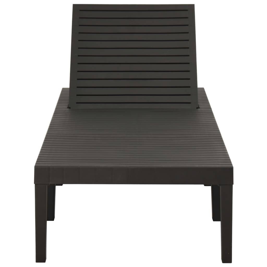 Bain de soleil - Transat - Chaise longue plastique anthracite - MEUBLE PRO - Image 3