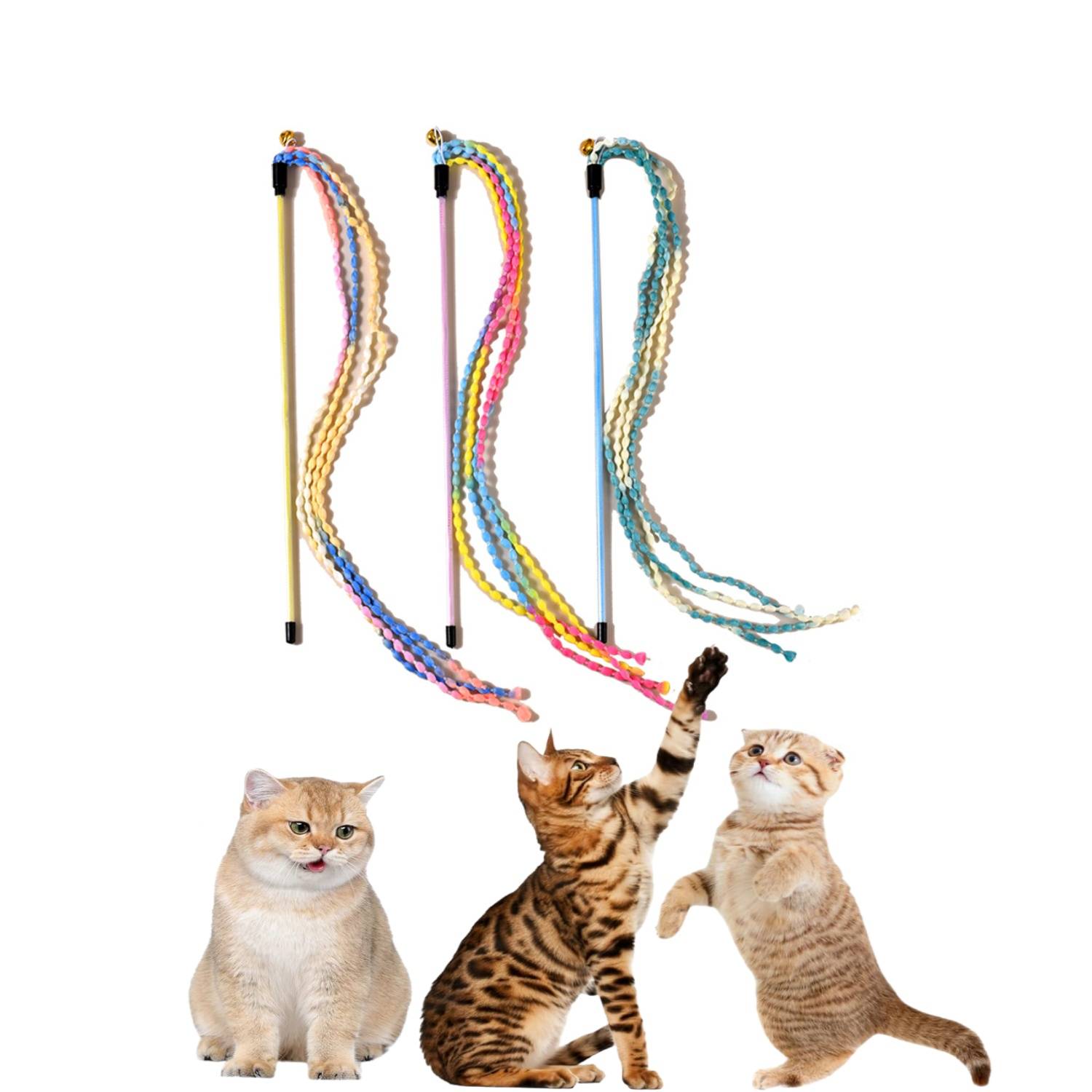 Baguette Interactive avec Ruban pour Chat DtopbuyAge - Image 1
