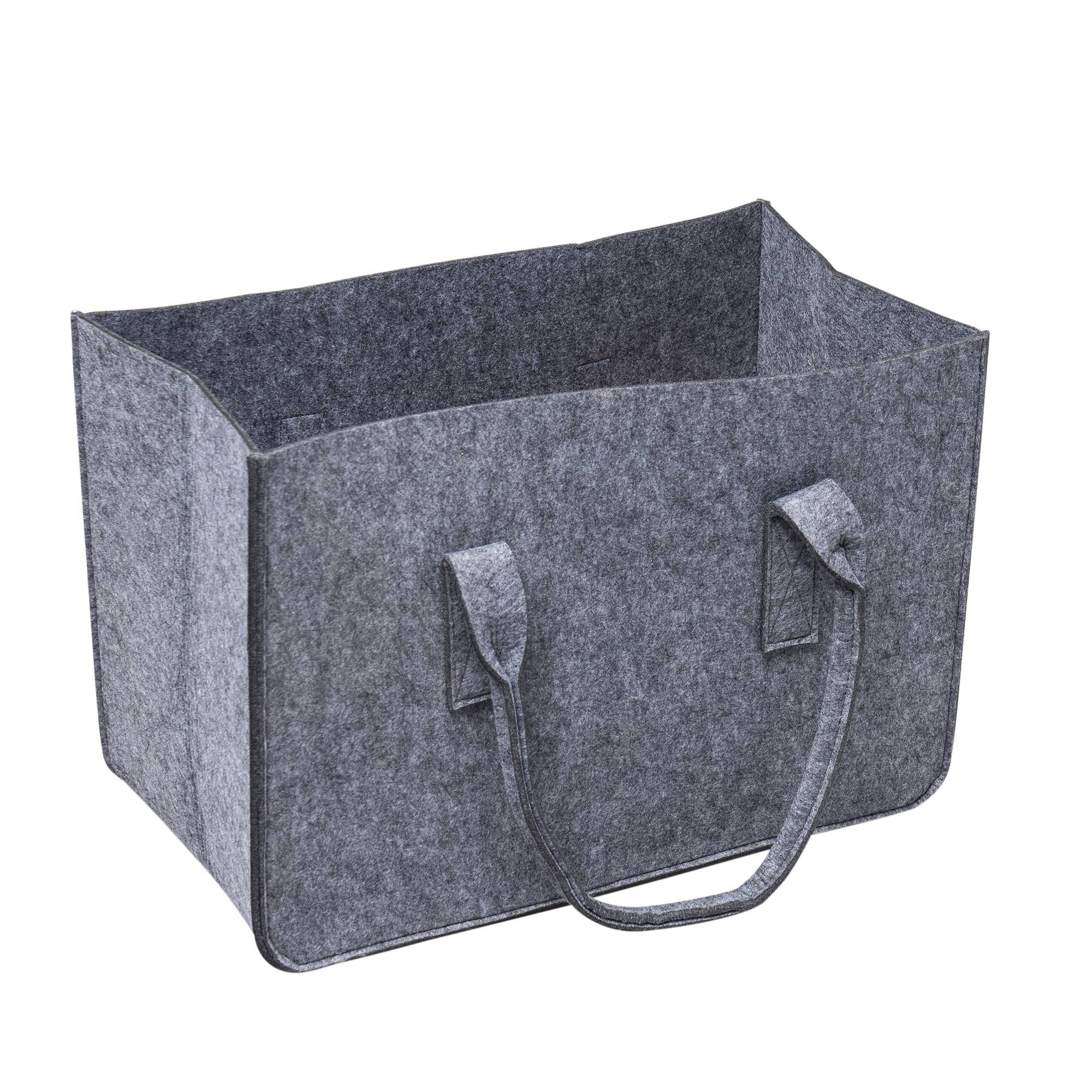 Sac à bûches en feutre gris WERKA PRO 50x27x34cm - Image 1
