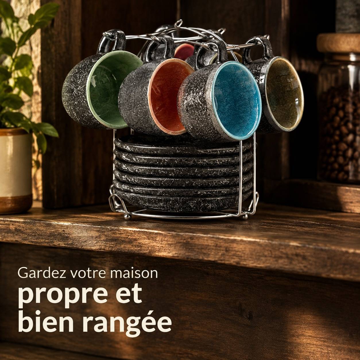Set de 6 Tasses Espresso en Céramique avec Sous-tasses - Image 7