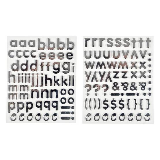 Lot de 2 Planches de Stickers "Alphabet" 2cm Argent - Image 1