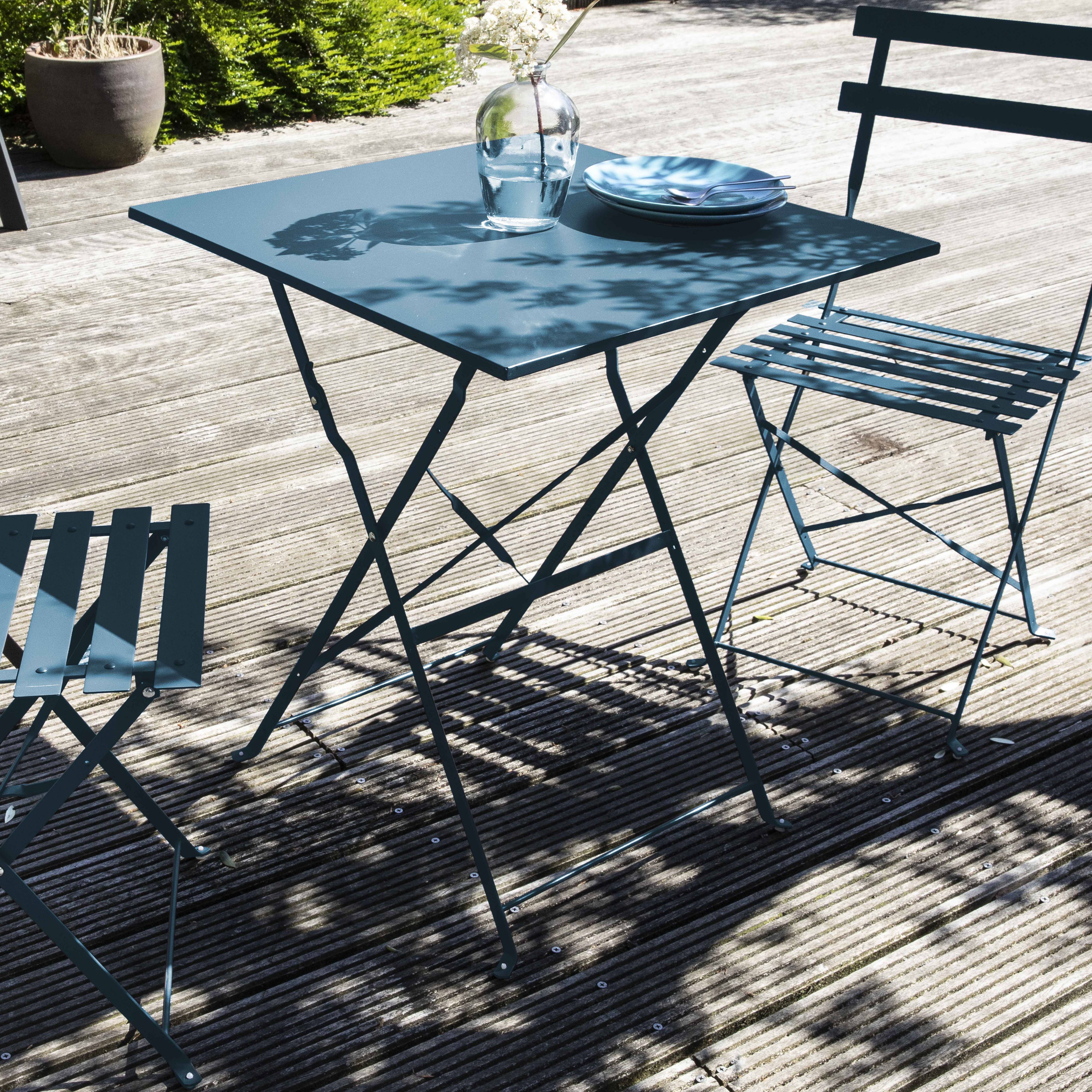 Oviala - Lot de 2 chaises pliantes en acier bleu pacific Rome - Oviala - Imagen 6