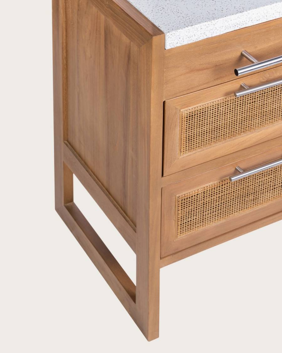 Sahara - Meuble  en teck et terazzo beige 145 cm - UNIQKA - Imagen 9