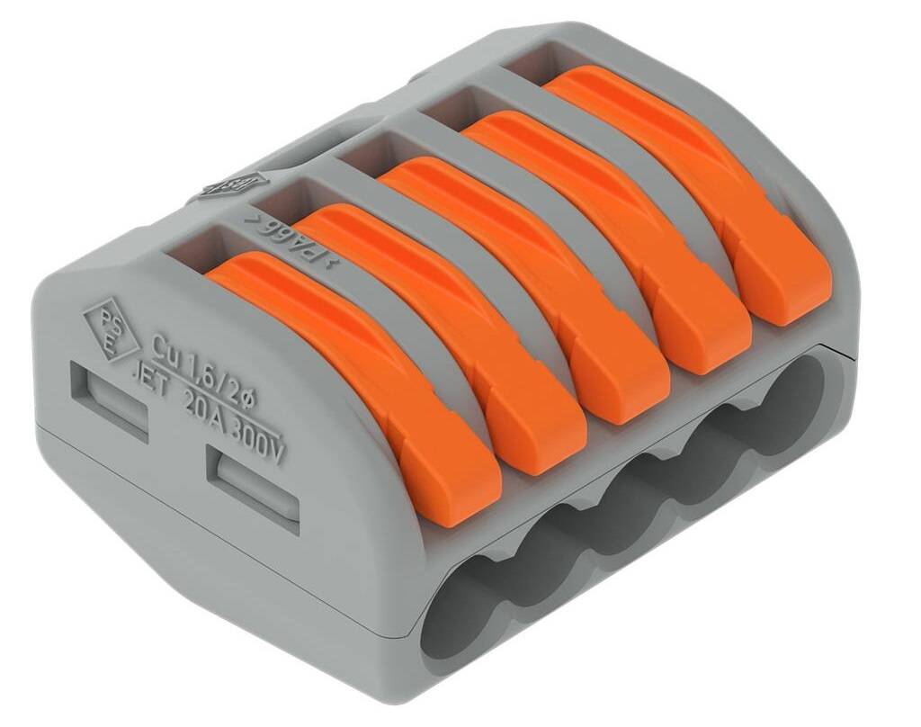 Borne pour boîte de dérivation CLASSIC avec leviers 2,50mm² gris - WAGO - 222-415 - Image 2