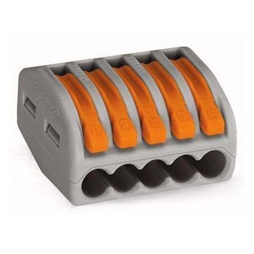 Borne pour boîte de dérivation CLASSIC avec leviers 2,50mm² gris - WAGO - 222-415 - Image 1