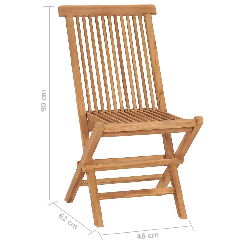 Vidaxl - Chaises pliantes 2 pièces en bois de teck massif vidaXL 315441 - Imagen 3
