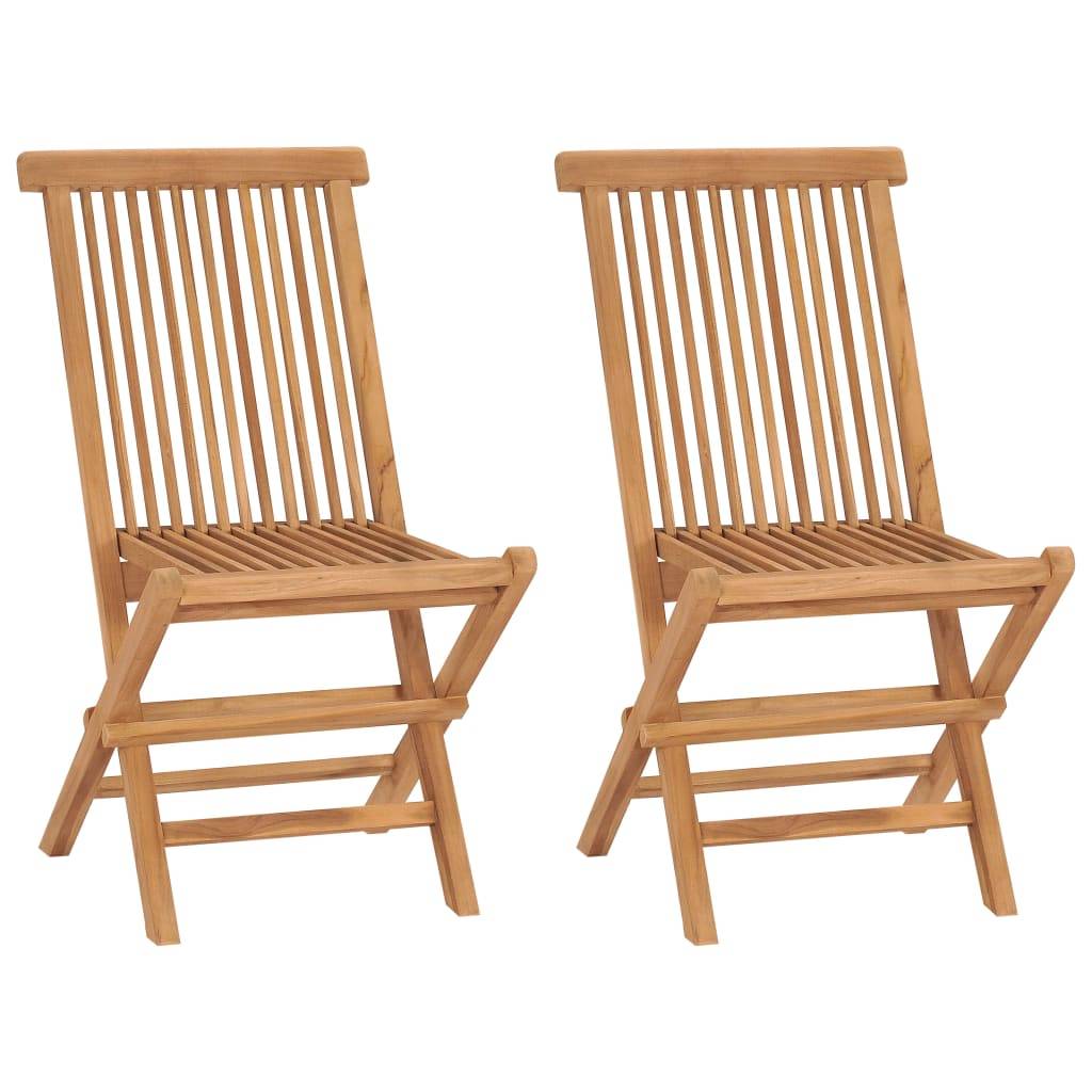 Vidaxl - Chaises pliantes 2 pièces en bois de teck massif vidaXL 315441 - Imagen 1
