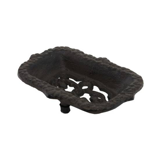 Porte savon en fonte marron 14 x 10 cm Chemin de campagne