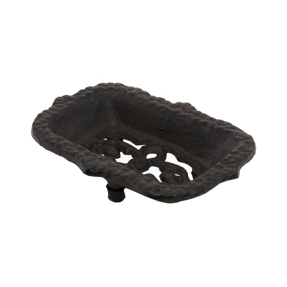 Porte savon en fonte marron 14 x 10 cm Chemin de campagne