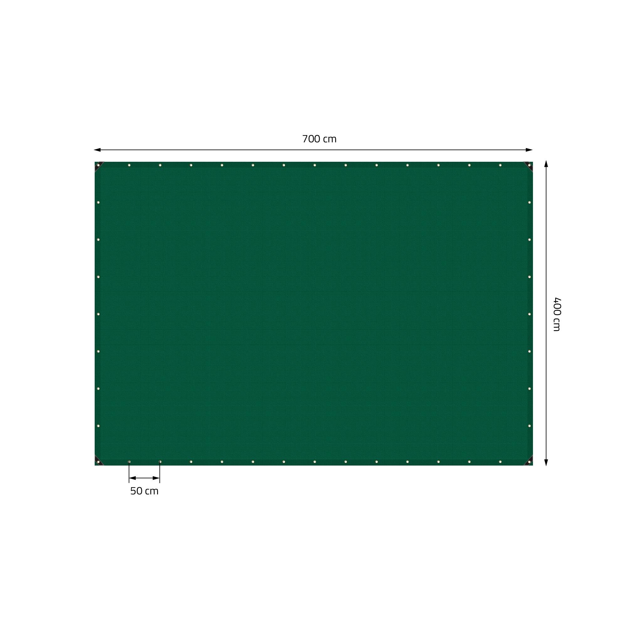 Ecd-Germany - Bâche de Protection Premium avec Œillets + 10 Crochets, 4x7m 28m², 650g/m², Vert, Tissu PVC, Indéchirable, Imperméable - Imagen 5