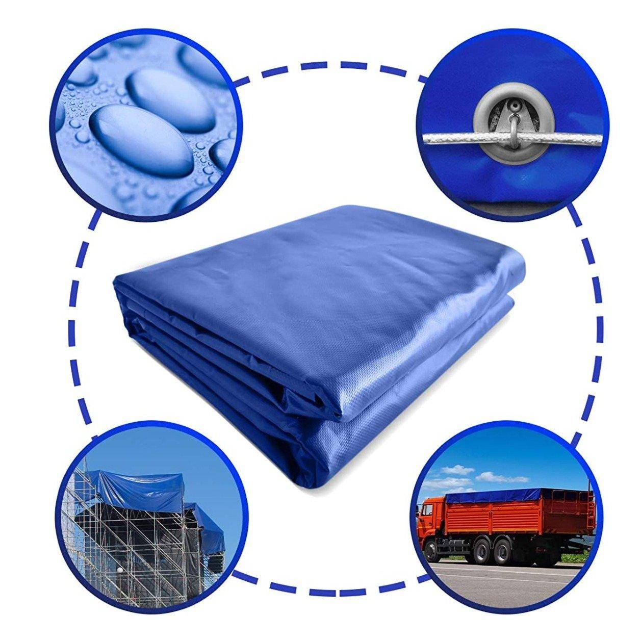 Helloshop26 - Bâche de protection imperméable résistante aux intempéries polyester revêtu de pvc 650 g m² couverture étanche d'extérieur camion meuble de jardin bo - Imagen 3