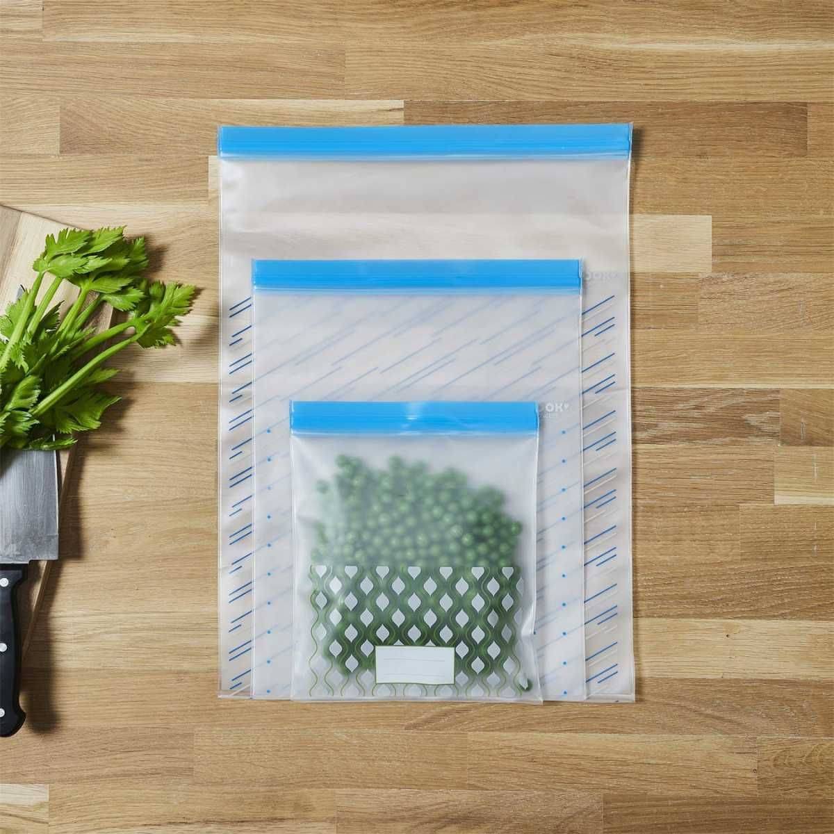 Lot de 3 sachets transparents réutilisables de congélation fermeture à ...