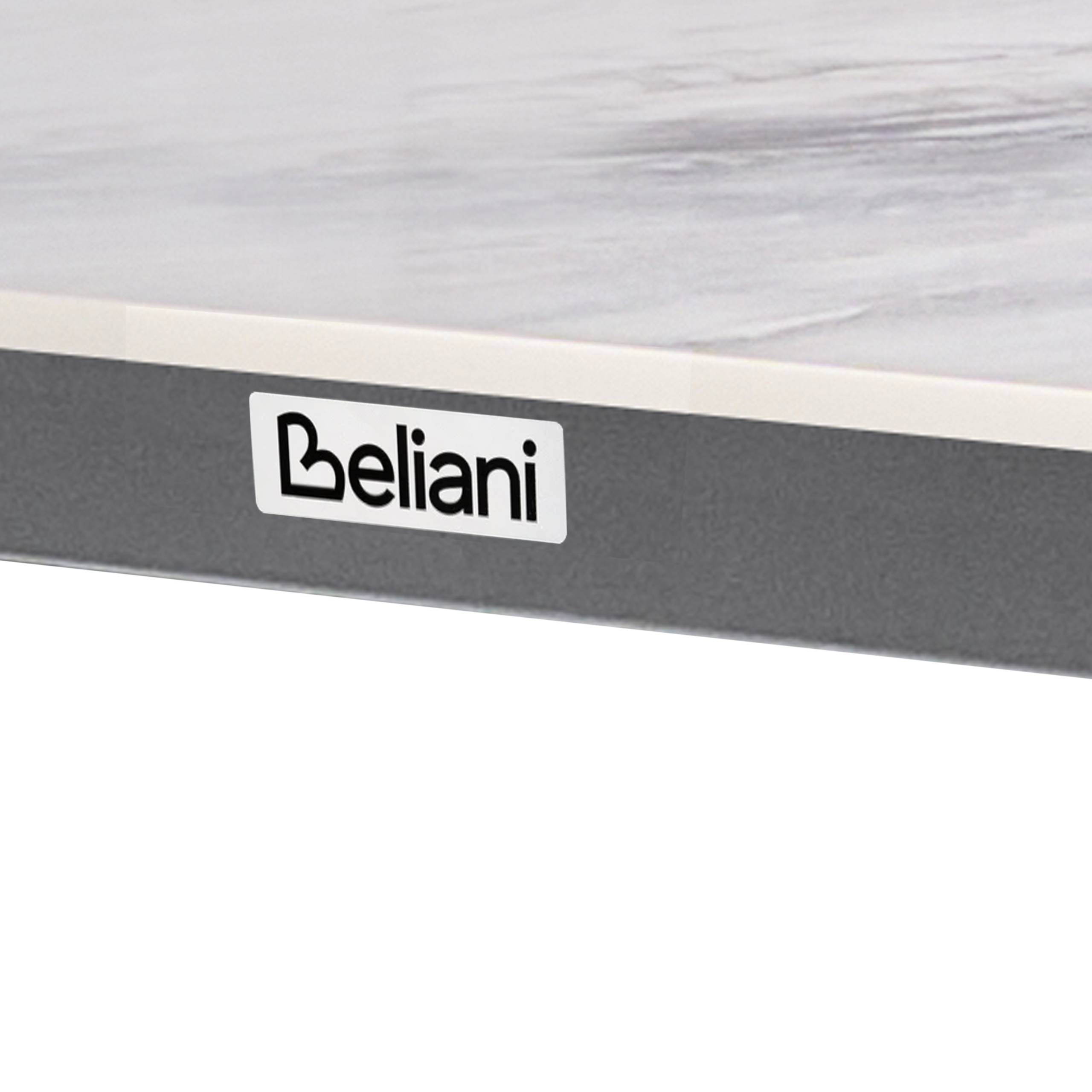 Beliani - Table de repas, 8 Personnes Pierre frittée Marbre gris FELETTO - 90x180x76- Beliani - Image 6