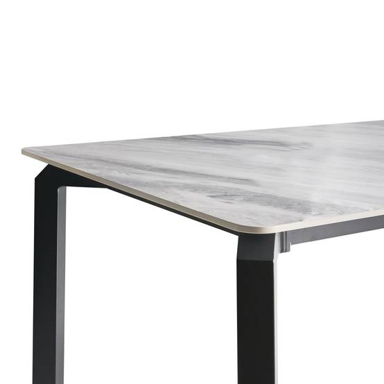 Beliani - Table de repas, 8 Personnes Pierre frittée Marbre gris FELETTO - 90x180x76- Beliani - Image 5