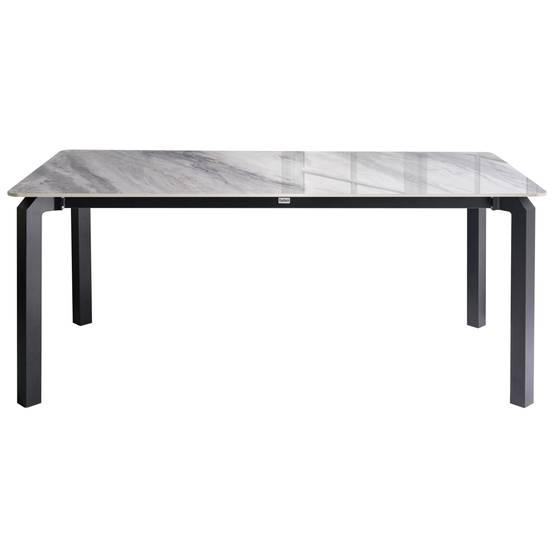 Beliani - Table de repas, 8 Personnes Pierre frittée Marbre gris FELETTO - 90x180x76- Beliani - Image 4