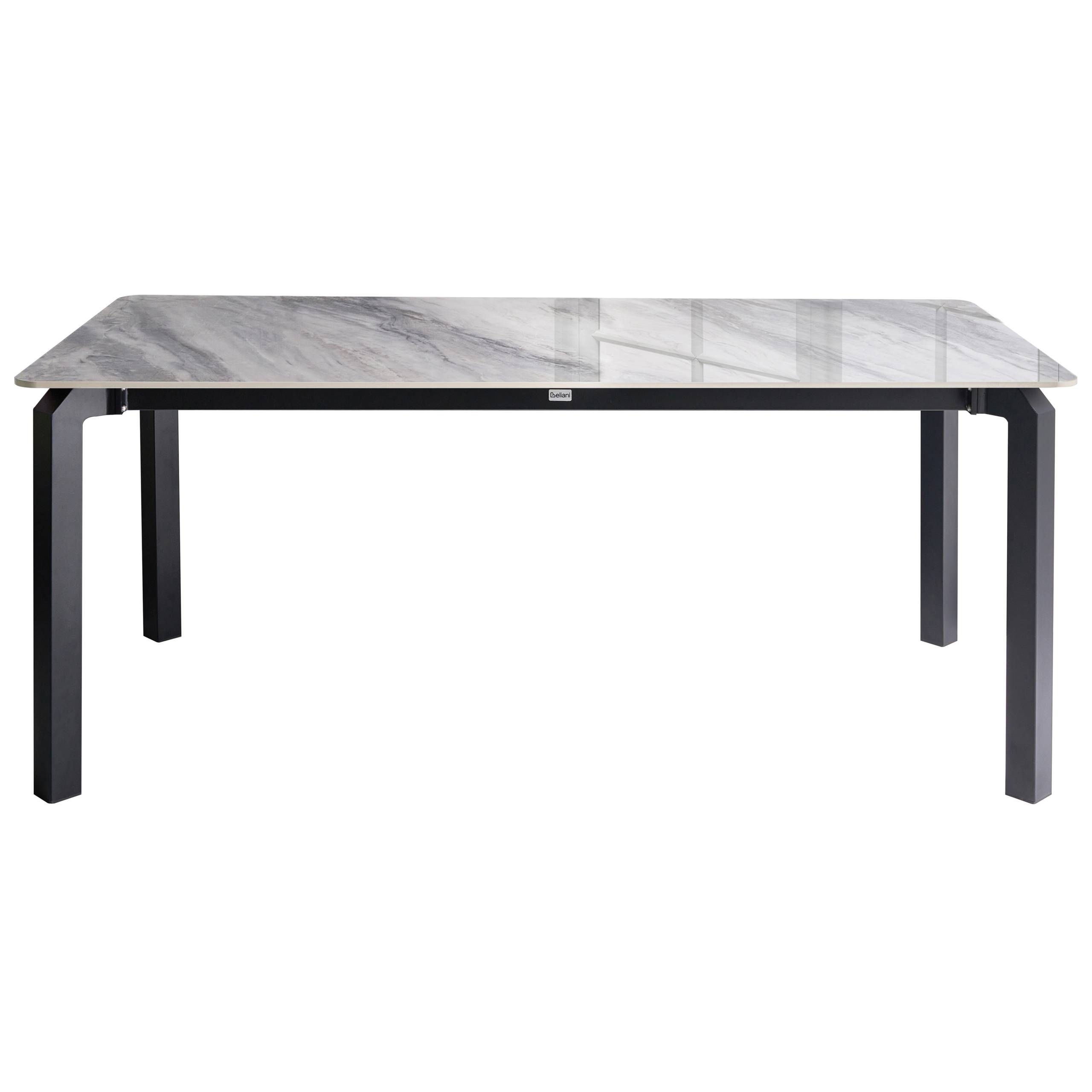 Beliani - Table de repas, 8 Personnes Pierre frittée Marbre gris FELETTO - 90x180x76- Beliani - Image 4