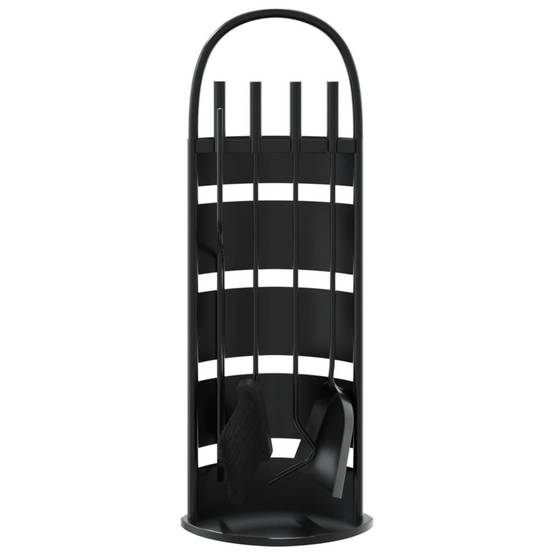 Set Serviteur de Cheminée Acier 5 Pièces pour Foyer Entretien du Feu 66 cm Noir - ComfortXL Outdoor Living - Image 4