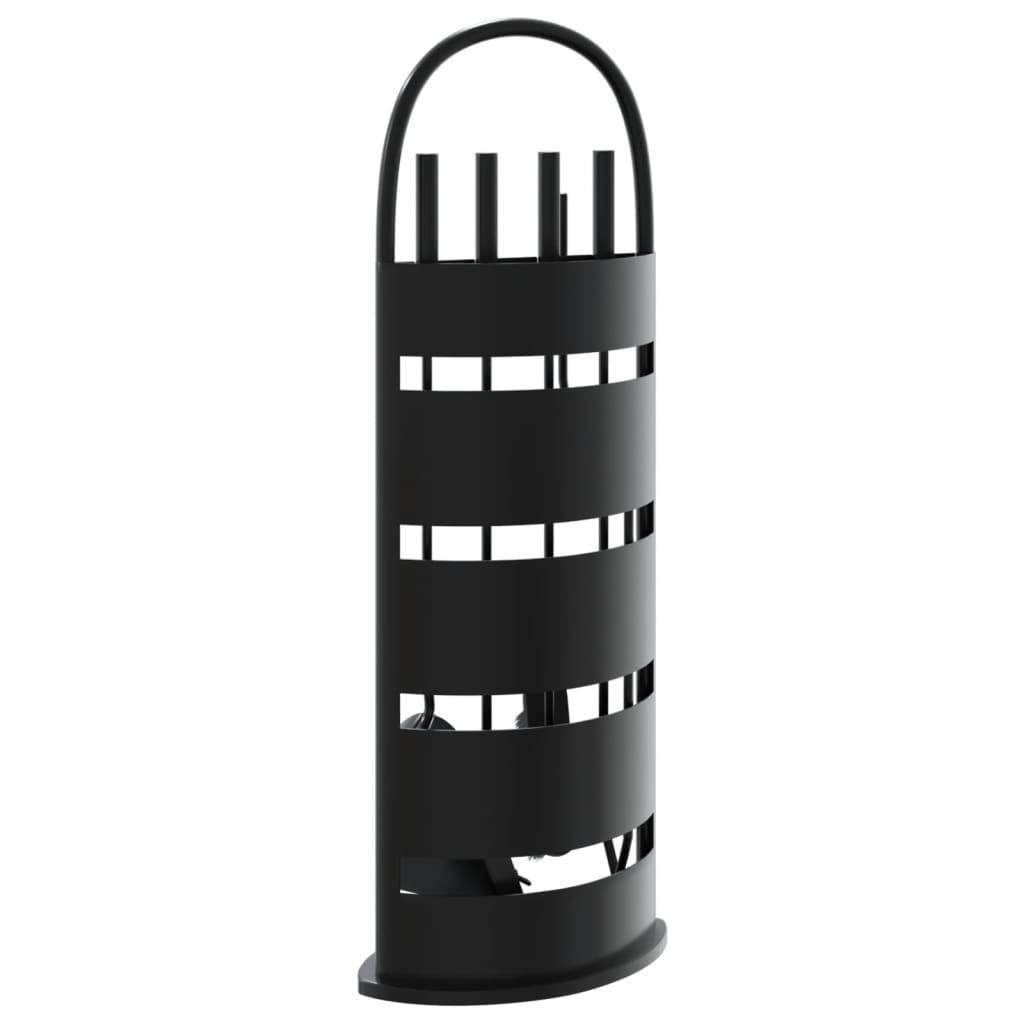 Set Serviteur de Cheminée Acier 5 Pièces pour Foyer Entretien du Feu 66 cm Noir - ComfortXL Outdoor Living - Image 6