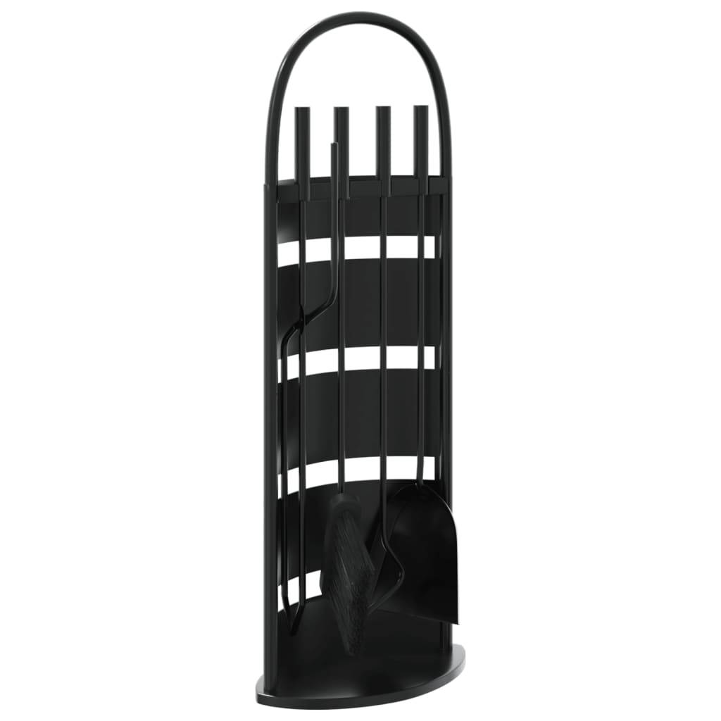 Set Serviteur de Cheminée Acier 5 Pièces pour Foyer Entretien du Feu 66 cm Noir - ComfortXL Outdoor Living - Image 2