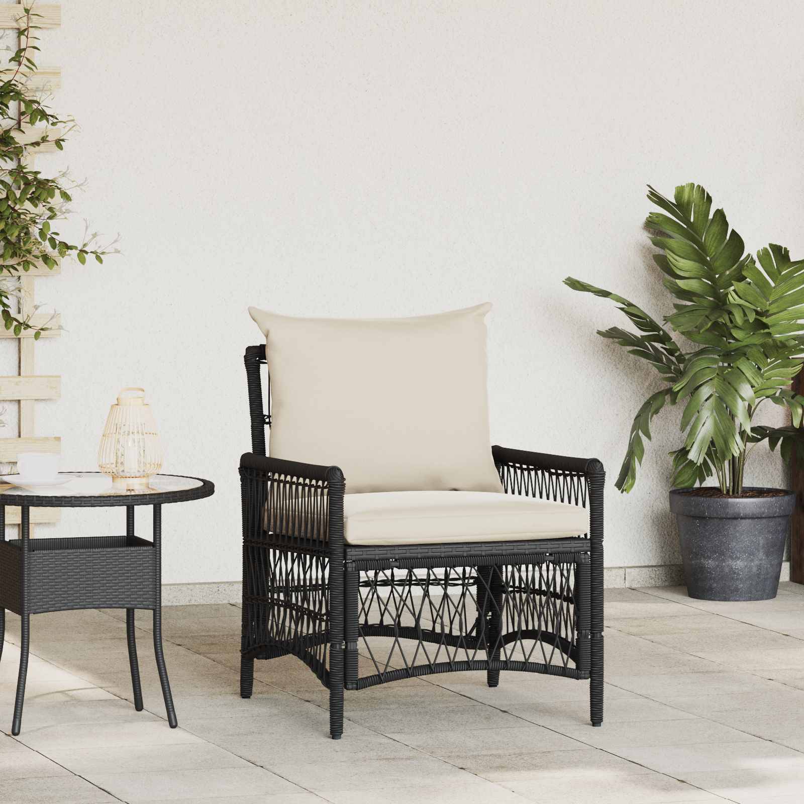 Vidaxl - Chaise de jardin Noir polyrotin vidaXL 42006217 - Image 1