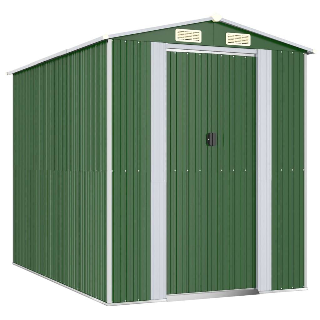 PANGIVO - Abri de jardin avec double porte coulissante - Acier galvanisé vert - 192x274x223 cm - Surface au sol 5,26m² - PANGIVO - Image 1